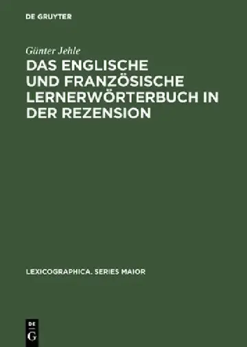 Cover of Das Englische Und Französische Lernerwörterbuch in Der Rezension
