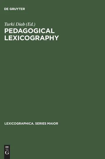 Cover of Pedagogical lexicography