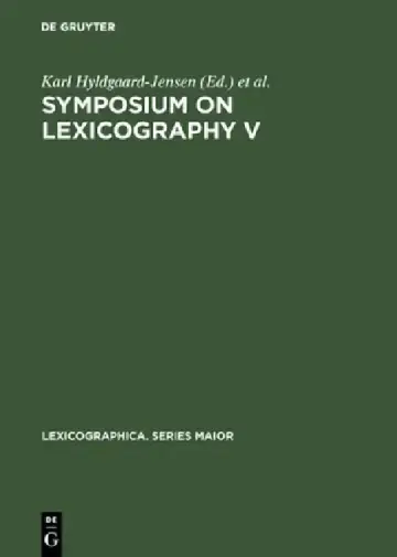 Cover of Symposium on Lexicography V