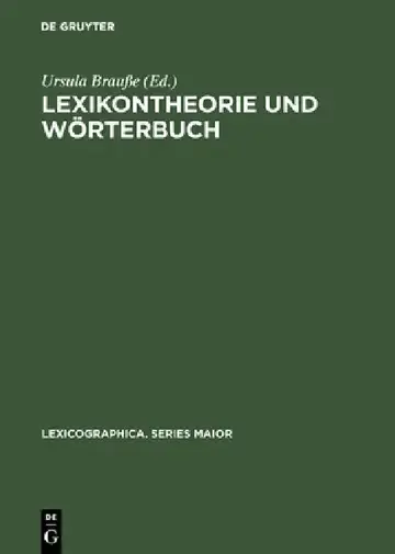 Cover of Lexikontheorie Und Wörterbuch
