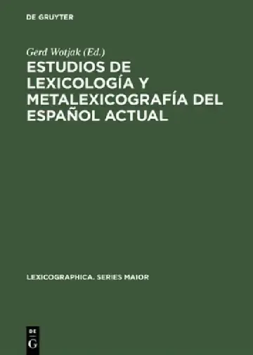 Cover of Estudios de Lexicología Y Metalexicografía del Español Actual
