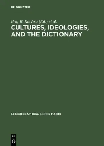 Cover of Cultures, Ideologies, and the Dictionary