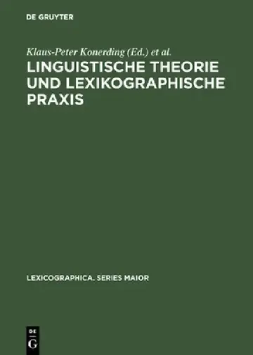 Cover of Linguistische Theorie Und Lexikographische PRAXIS