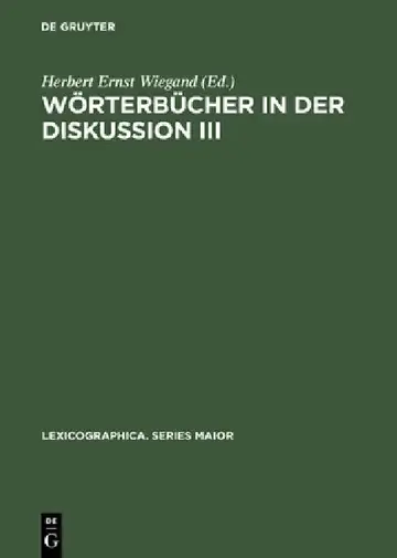 Cover of Wörterbücher in der Diskussion III