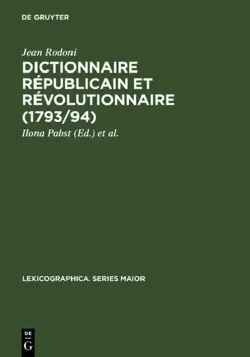 Cover of Dictionnaire Republicain Et Revolutionnaire (1793/94)
