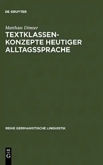 Cover of Textklassenkonzepte heutiger Alltagssprache