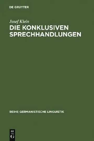 Cover of Die konklusiven Sprechhandlungen