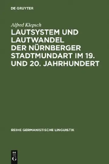 Cover of Lautsystem Und Lautwandel Der Nürnberger Stadtmundart Im 19. Und 20. Jahrhundert