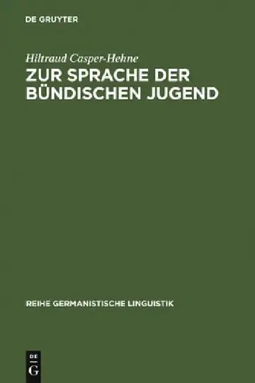 Cover of Zur Sprache Der Bündischen Jugend