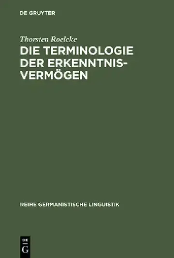 Cover of Die Terminologie Der Erkenntnisvermögen