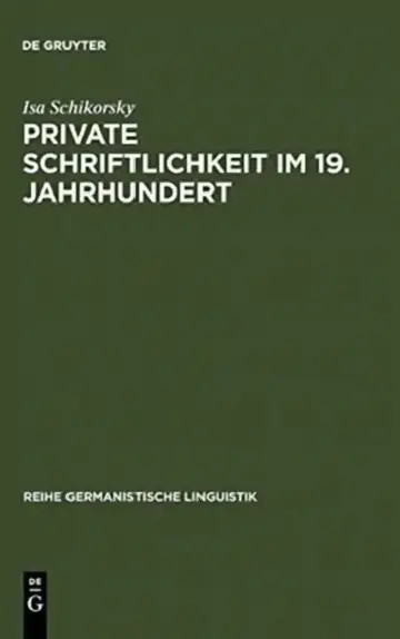 Cover of Private Schriftlichkeit Im 19. Jahrhundert