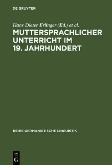 Cover of Muttersprachlicher Unterricht im 19. Jahrhundert