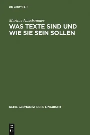 Cover of Was Texte sind und wie sie sein sollen