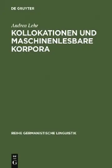 Cover of Kollokationen und maschinenlesbare Korpora