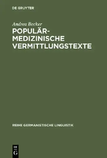 Cover of Populärmedizinische Vermittlungstexte