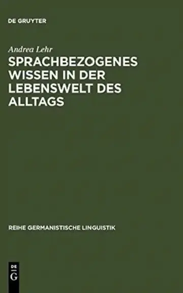 Cover of Sprachbezogenes Wissen in der Lebenswelt des Alltags