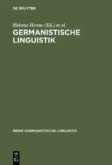 Cover of Germanistische Linguistik
