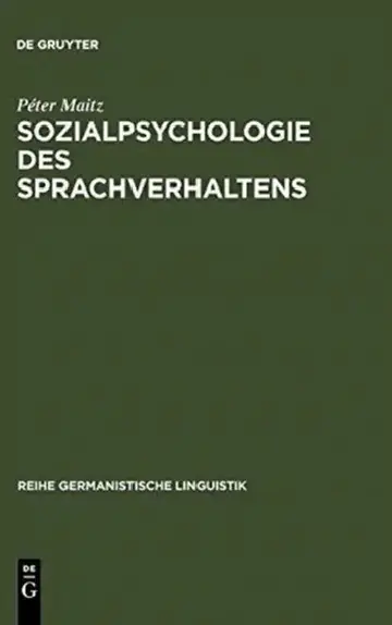 Cover of Sozialpsychologie des Sprachverhaltens