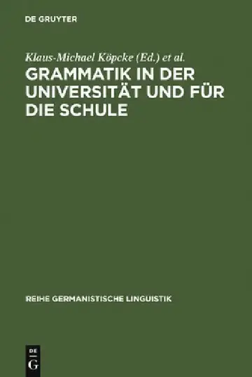 Cover of Grammatik in Der Universität Und Für Die Schule