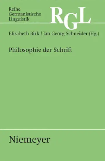 Cover of Philosophie der Schrift