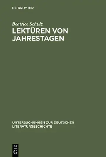 Cover of Lektüren Von Jahrestagen