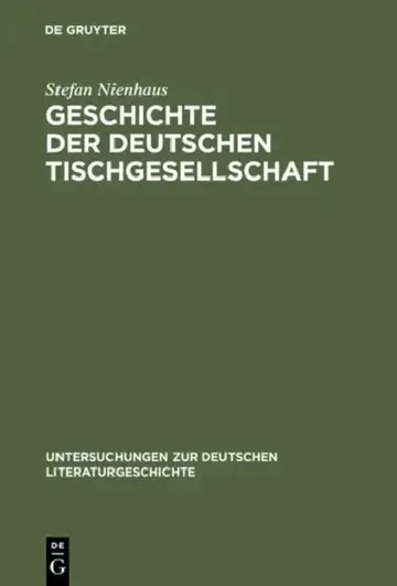 Cover of Geschichte der deutschen Tischgesellschaft
