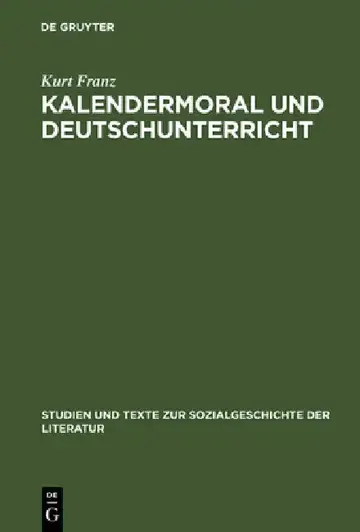 Cover of Kalendermoral und Deutschunterricht