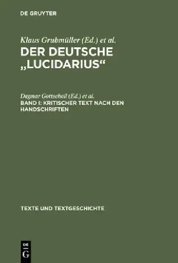 Cover of Der deutsche "Lucidarius", Band I, Kritischer Text nach den Handschriften