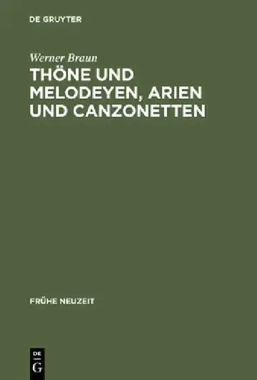 Cover of Thöne und Melodeyen, Arien und Canzonetten
