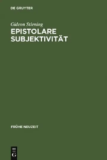 Cover of Epistolare Subjektivität