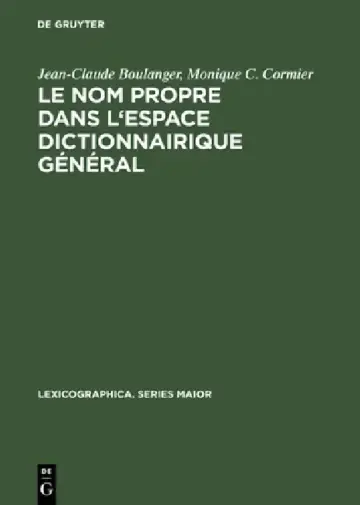 Cover of Le nom propre dans l'espace dictionnairique général