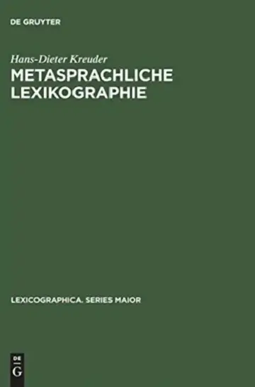 Cover of Metasprachliche Lexikographie