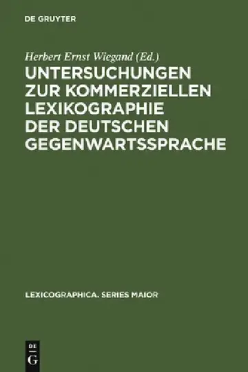 Cover of Untersuchungen Zur Kommerziellen Lexikographie Der Deutschen Gegenwartssprache. Band 2 [With CDROM]