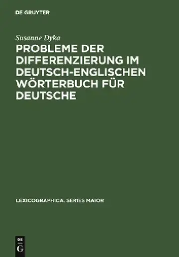 Cover of Probleme Der Differenzierung Im Deutsch-Englischen Wörterbuch Für Deutsche