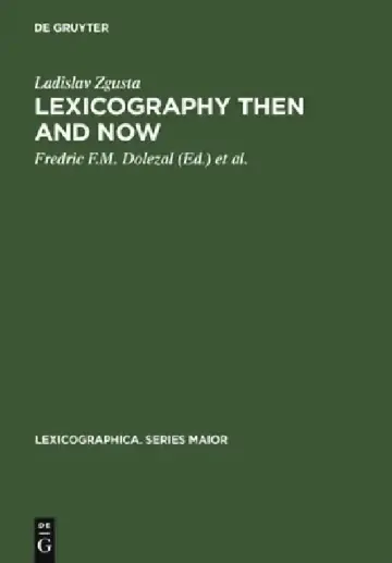 Cover of Lexicography Then and Now