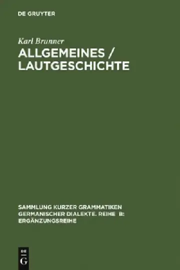 Cover of Allgemeines / Lautgeschichte