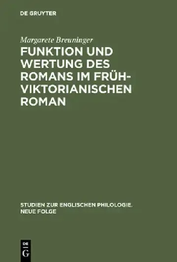 Cover of Funktion und Wertung des Romans im frühviktorianischen Roman