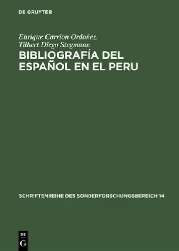 Cover of Bibliografía del Español En El Peru