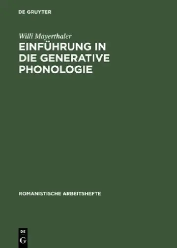 Cover of Einführung in Die Generative Phonologie