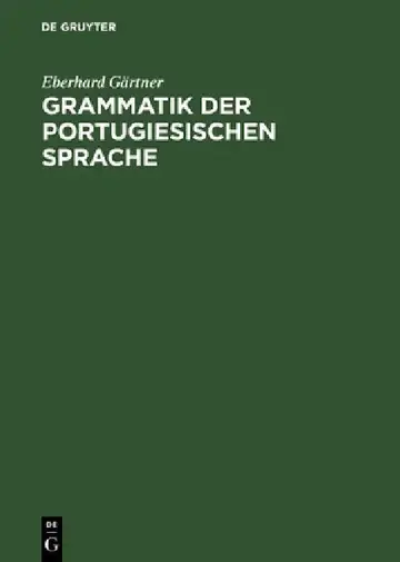 Cover of Grammatik der portugiesischen Sprache