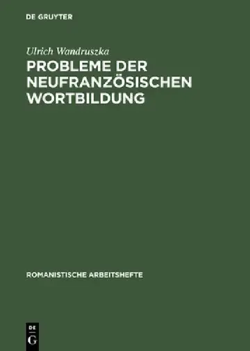 Cover of Probleme der neufranzösischen Wortbildung