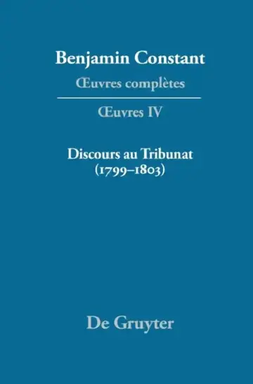 Cover of Discours Au Tribunat. de la Possibilit' D'Une Constitution R'Publicaine Dans Un Grand Pays (1799-1803)