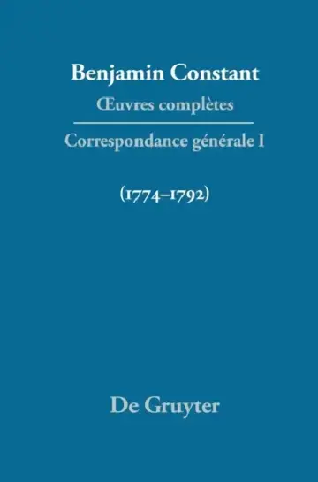 Cover of Oeuvres Completes, I, Correspondance 1774-1792