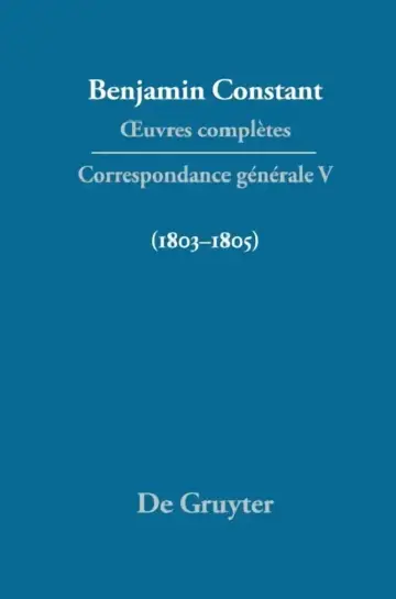 Cover of Oeuvres Completes, V, Correspondance 1803-1805