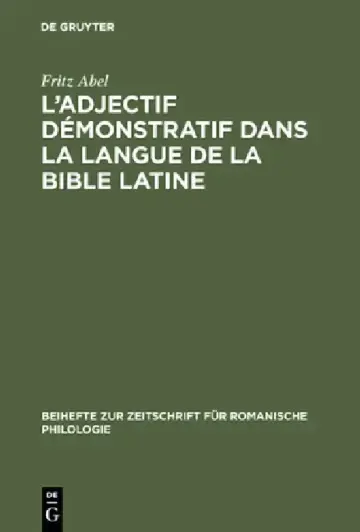 Cover of L' adjectif démonstratif dans la langue de la Bible latine