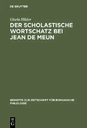 Cover of Der scholastische Wortschatz bei Jean de Meun