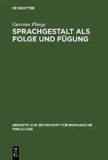 Cover of Sprachgestalt ALS Folge Und Fügung