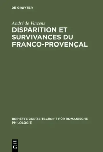 Cover of Disparition et survivances du franco-provençal