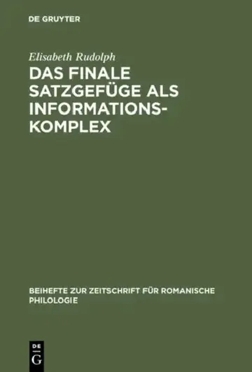 Cover of Das finale Satzgefüge als Informationskomplex