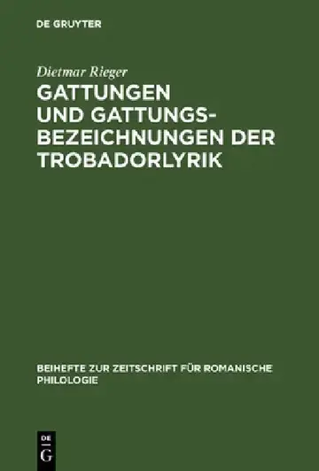 Cover of Gattungen und Gattungsbezeichnungen der Trobadorlyrik